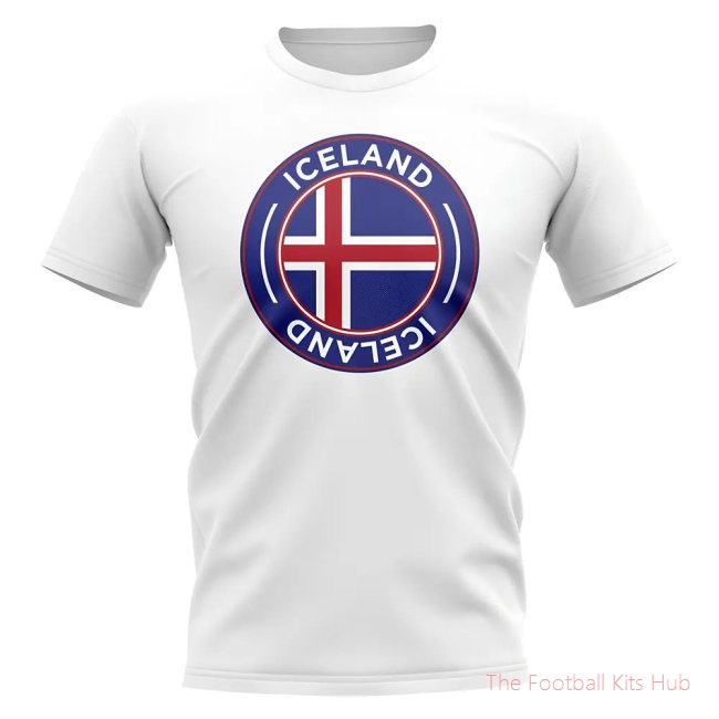 Iceland Football Badge T-Shirt (White)-unisoccer store
