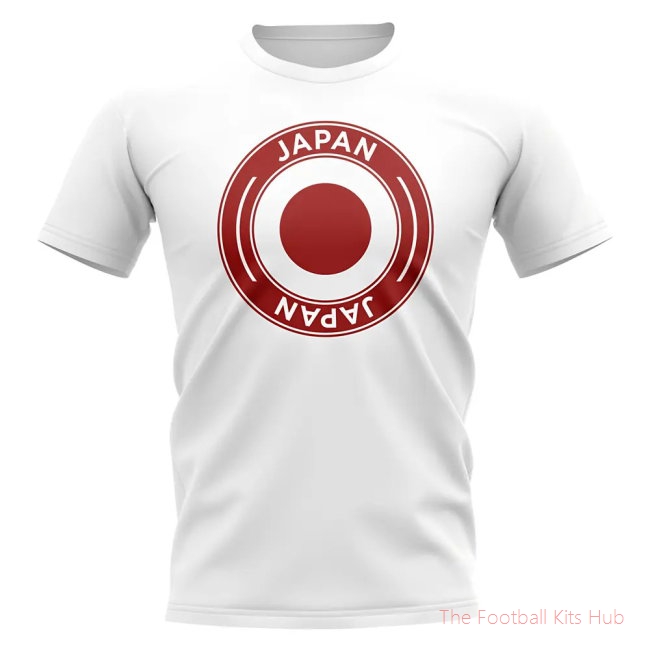 Japan Football Badge T-Shirt (White)-unisoccer store