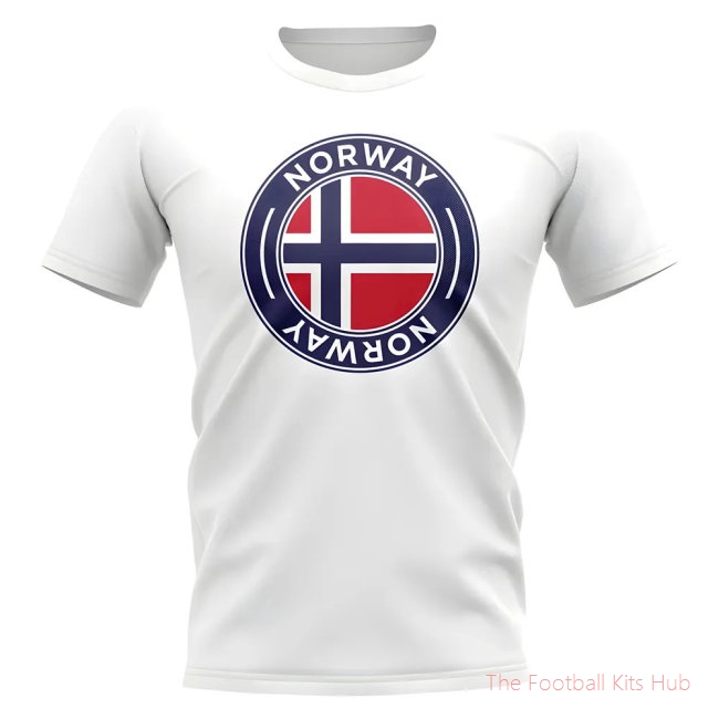 Norway Football Badge T-Shirt (White)-unisoccer store