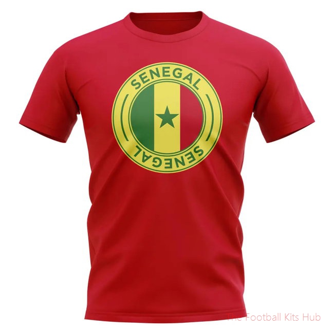 Senegal Football Badge T-Shirt (Red)-unisoccer store