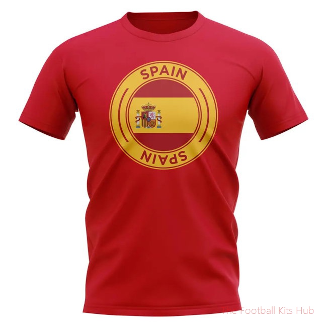Spain Football Badge T-Shirt (Red)-unisoccer store