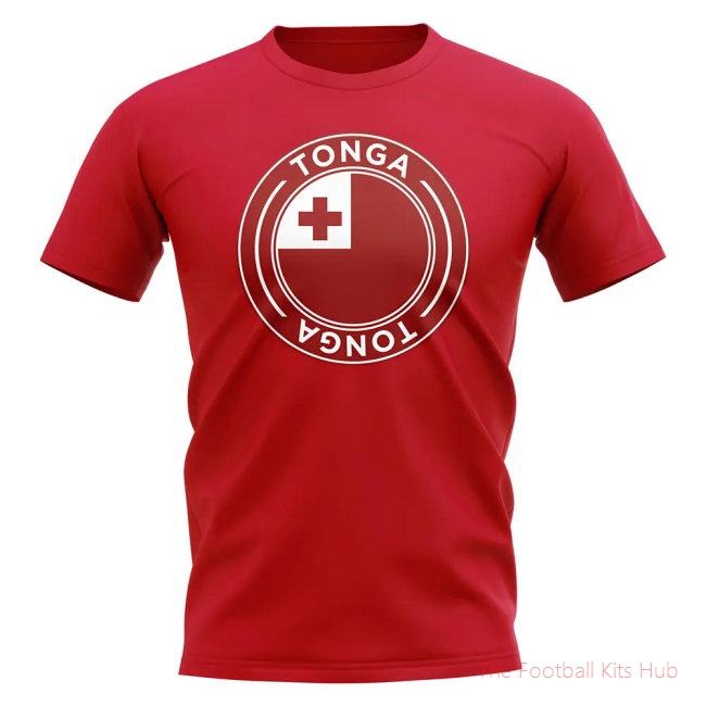 Tonga Football Badge T-Shirt (Red)-unisoccer store