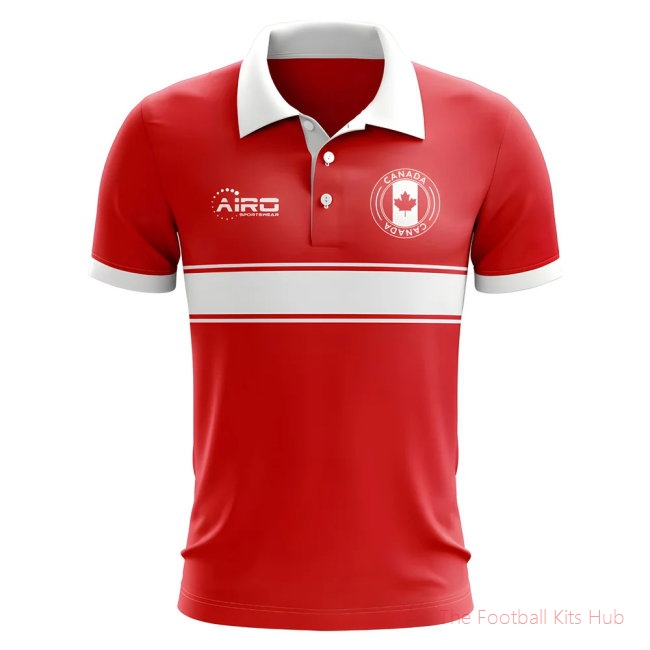 Canada Concept Stripe Polo Shirt (Red)-unisoccer store