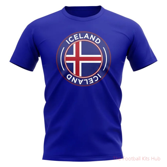 Iceland Football Badge T-Shirt (Royal)-unisoccer store