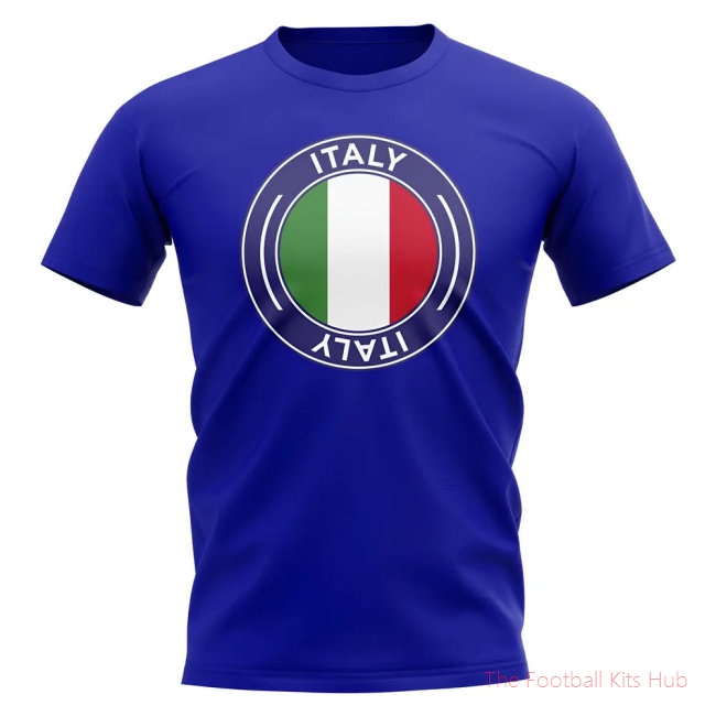 Italy Football Badge T-Shirt (Royal)-unisoccer store