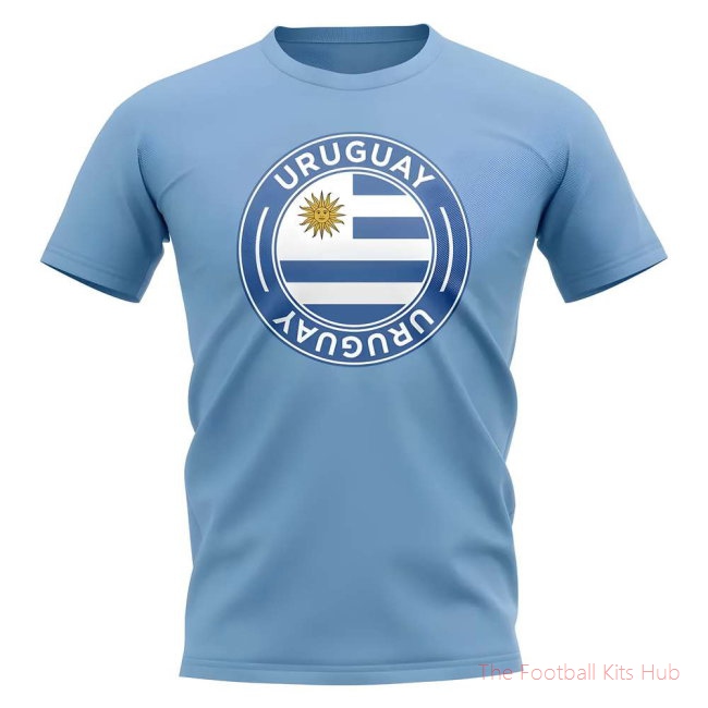 Uruguay Football Badge T-Shirt (Sky)-unisoccer store