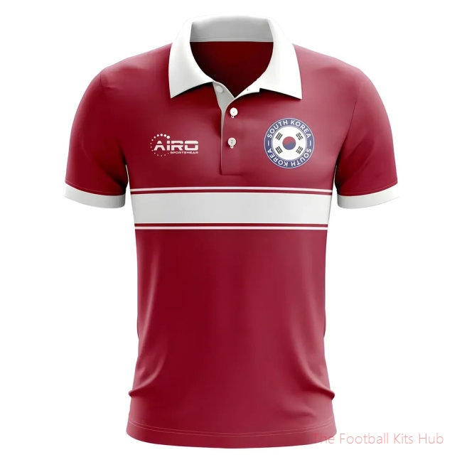 South Korea Concept Stripe Polo Shirt (Red)-unisoccer store