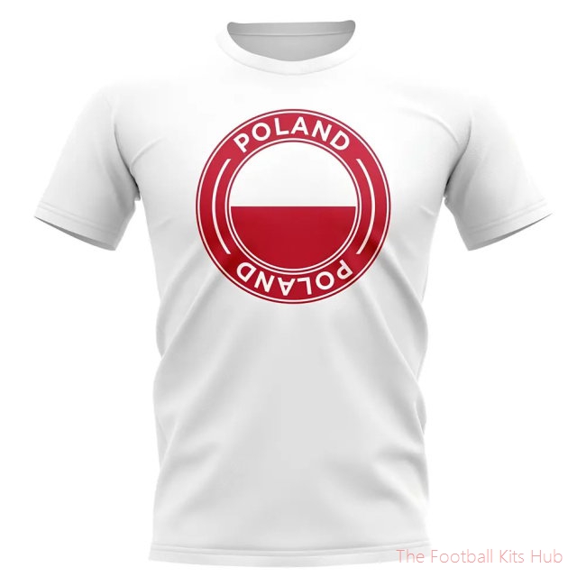 Poland Football Badge T-Shirt (White)-unisoccer store