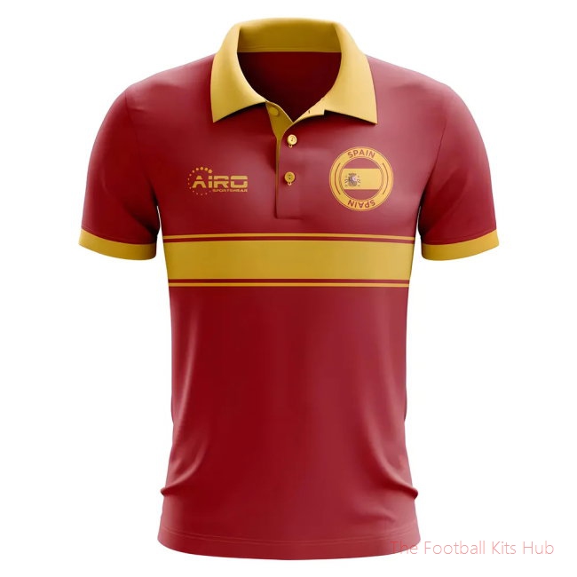 Spain Concept Stripe Polo Shirt (Red)-unisoccer store