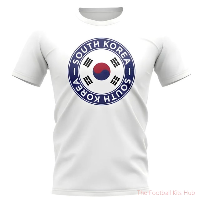 South Korea Football Badge T-Shirt (White)-unisoccer store