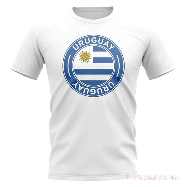Uruguay Football Badge T-Shirt (White)-unisoccer store