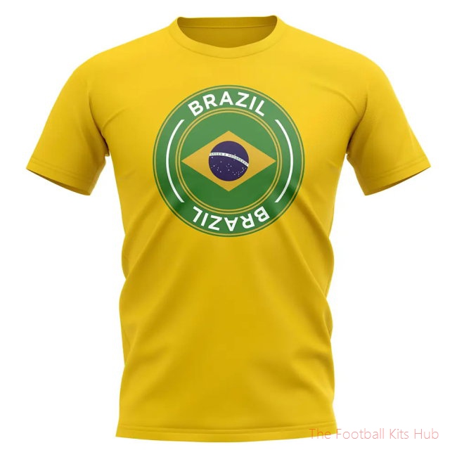 Brazil Football Badge T-Shirt (Yellow)-unisoccer store
