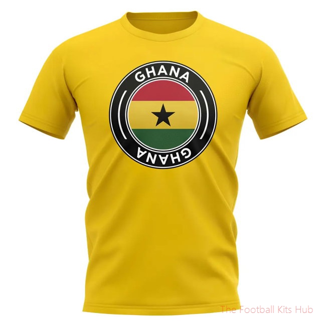 Ghana Football Badge T-Shirt (Yellow)-unisoccer store