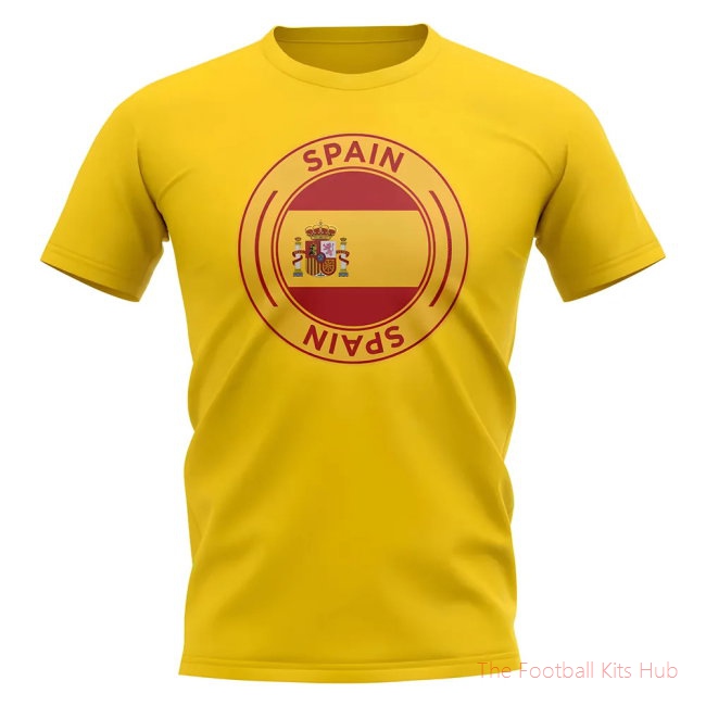 Spain Football Badge T-Shirt (Yellow)-unisoccer store