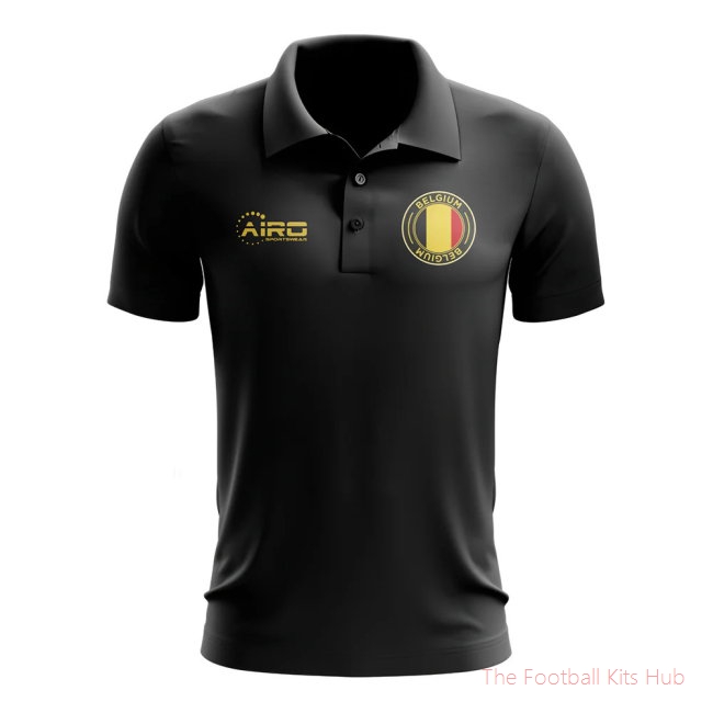 Belgium Football Polo Shirt (Black)-unisoccer store