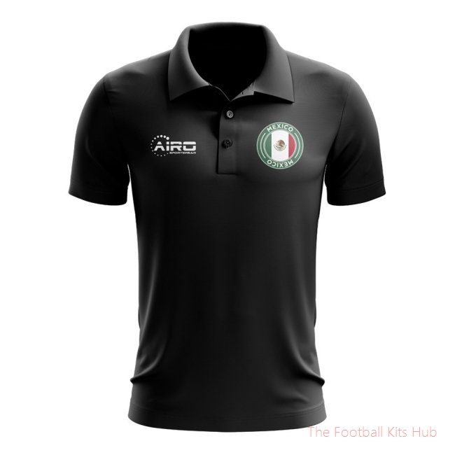 Mexico Football Polo Shirt (Black)-unisoccer store