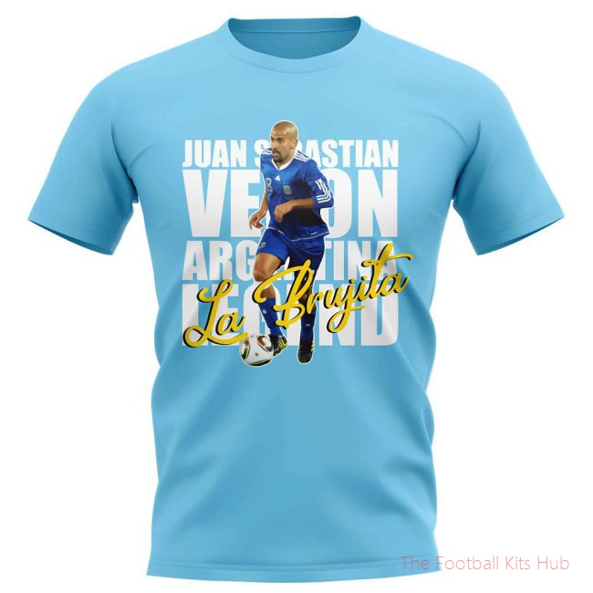 Juan Sebastian Veron Argentina Player T-Shirt (Sky Blue)-unisoccer store