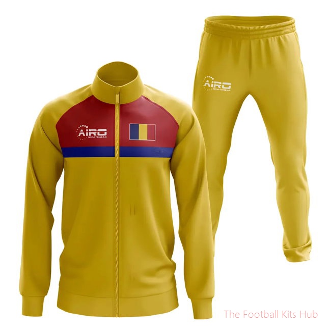 Romania Concept Football Tracksuit (Yellow)-unisoccer store