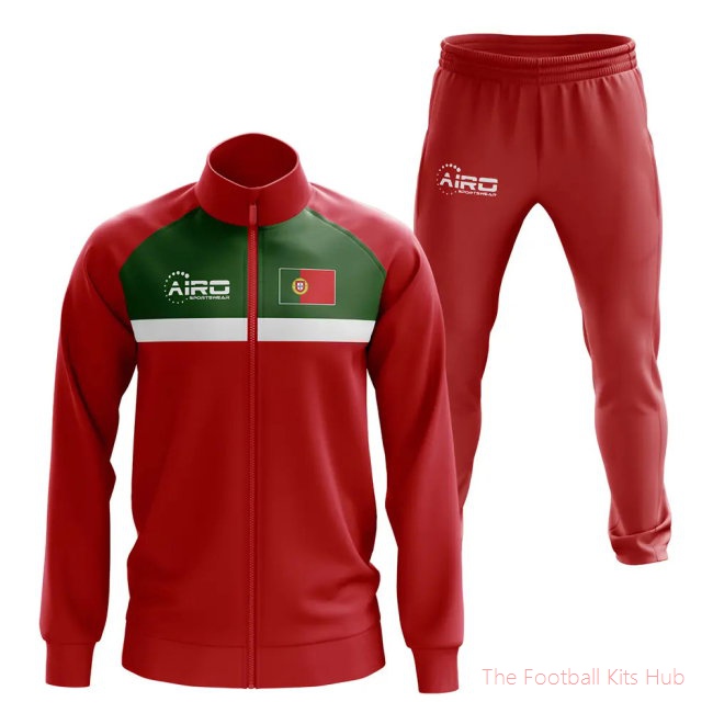 Portugal Concept Football Tracksuit (Red)-unisoccer store