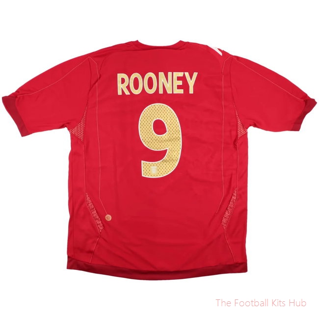England 2006-08 Away Shirt (L) Rooney #9 (Excellent)-unisoccer store