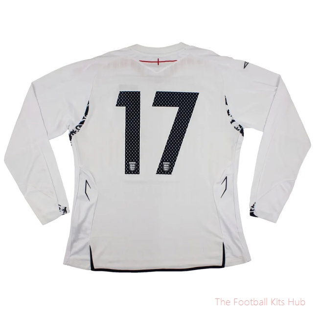 England 2007-09 Long Sleeve Home Shirt (Womans - 16) #17 (Excellent)-unisoccer store