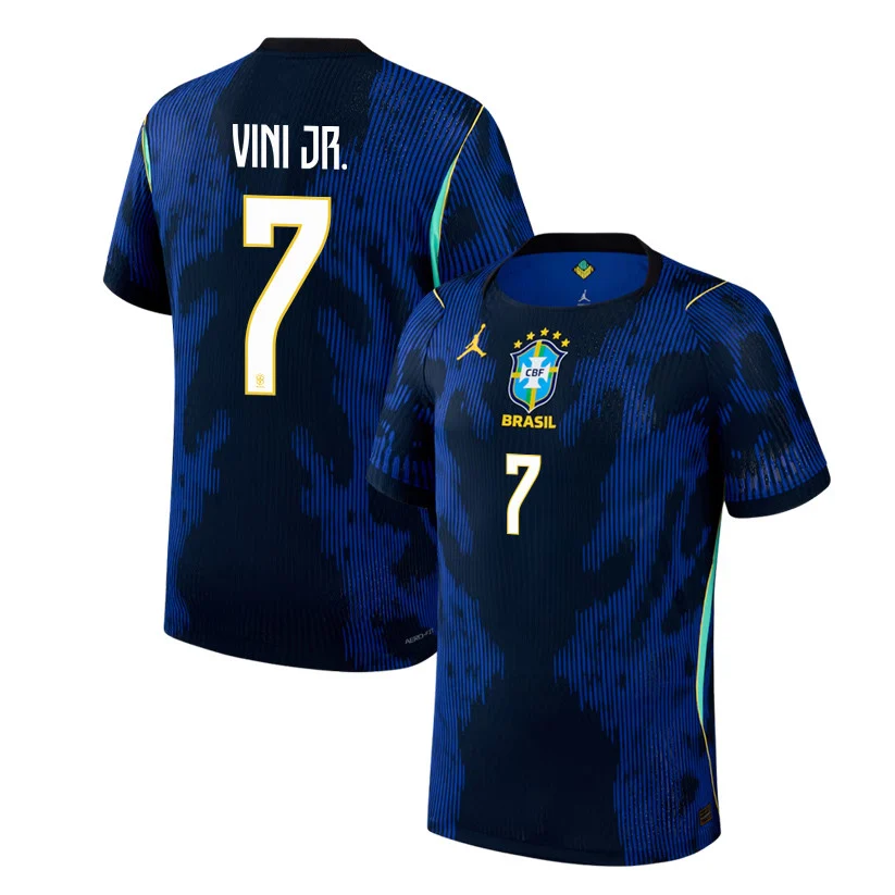 Vini Jr 7 Brazil 2026 Away 3D Unisex T-Shirt - Blue Printed Fan Tee