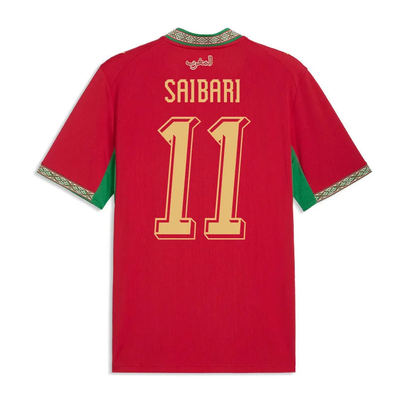 Morocco Retro Soccer Jersey 2026 Home Red | Saibari 11 - UniSoccer Store