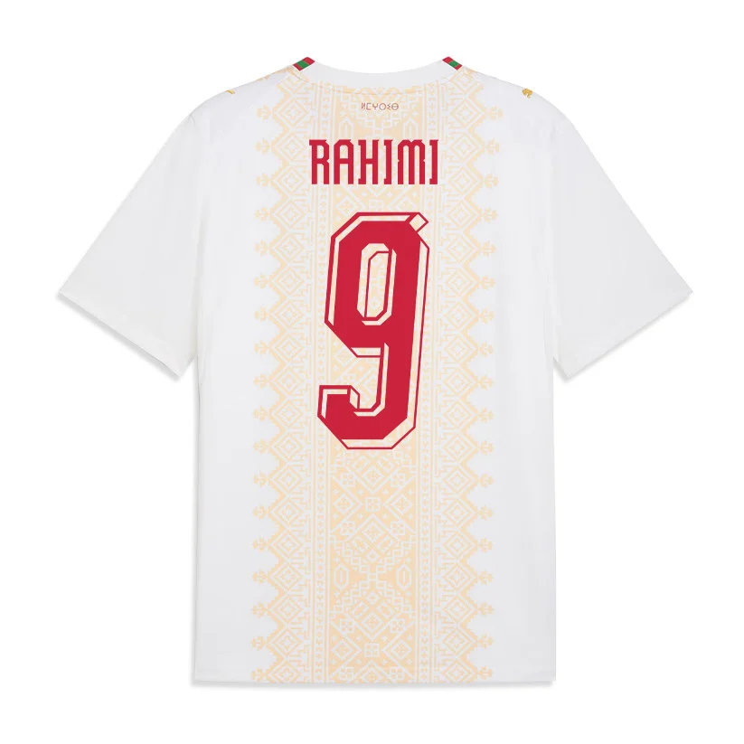 Morocco Away Football Jersey 2026 White | Rahimi 9 Custom - UniSoccer Store