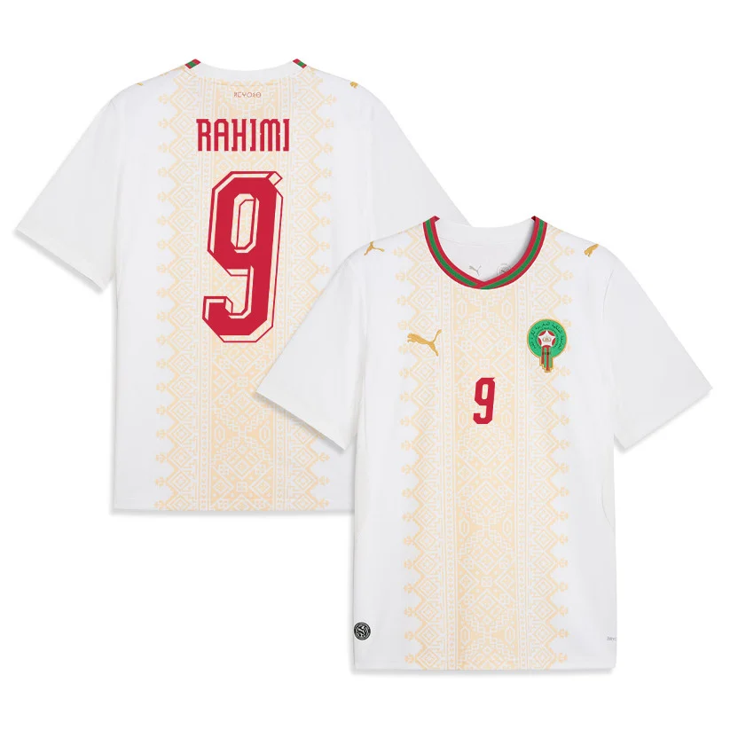 Morocco Away Football Jersey 2026 White | Rahimi 9 Custom - UniSoccer Store