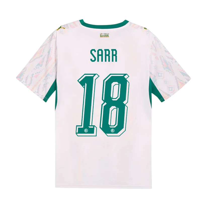 Senegal National Team Soccer Jersey 2026 Home White | Sarr 18 - UniSoccer Store