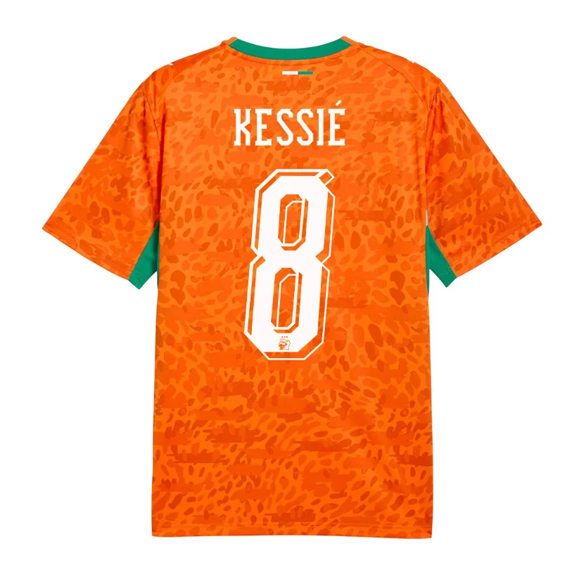 Ivory Coast Retro Soccer Jersey 2026 Orange | Kessie 8 - UniSoccer Store
