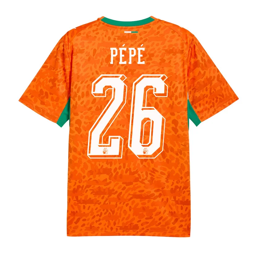 Pépé 26 Ivory Coast 2026 Home 3D Unisex T-Shirt - Orange Printed Fan Tee
