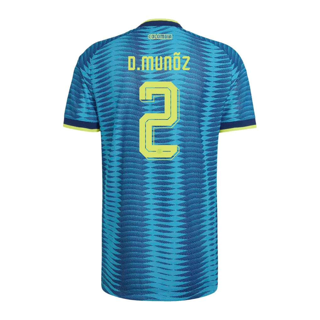 Colombia Away Football Shirt 2026 Turquoise | Muñoz 2 Custom - UniSoccer Store