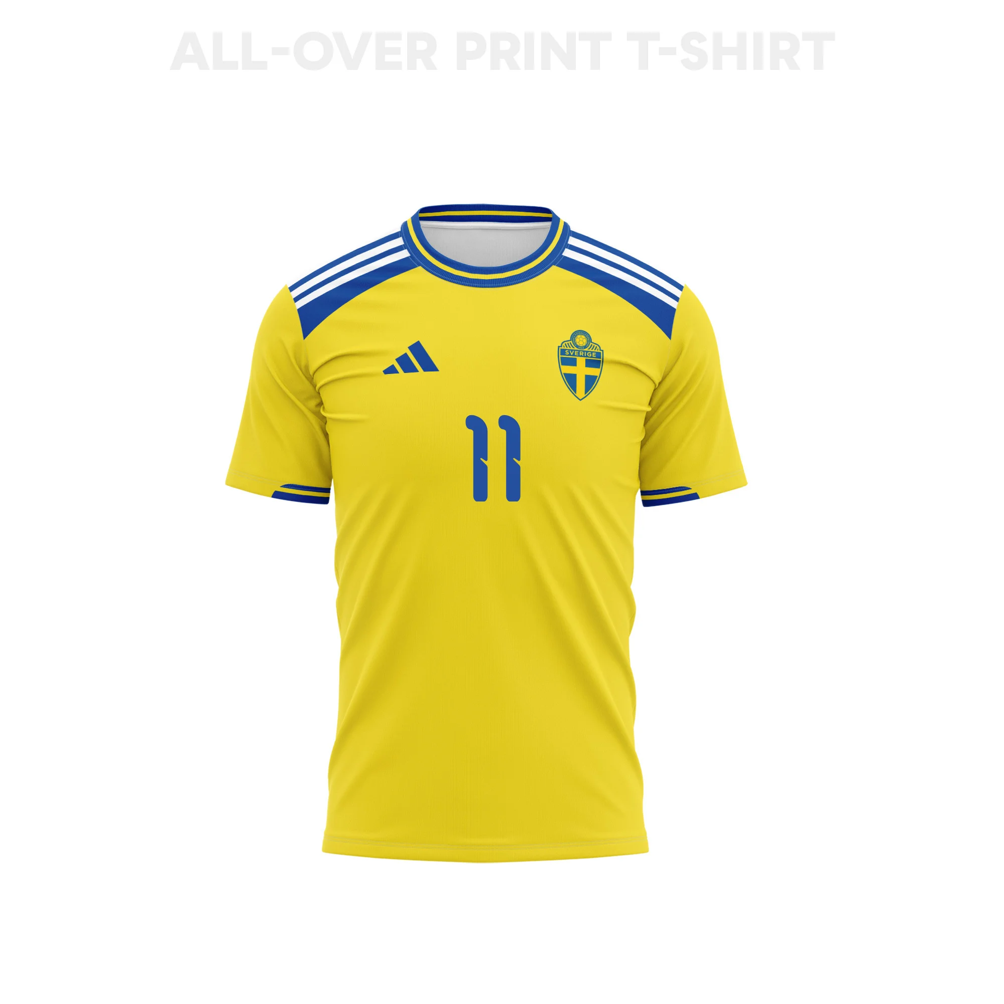 Elanga 11 Sweden 2026 Home 3D Unisex T-Shirt - Yellow Printed Fan Tee