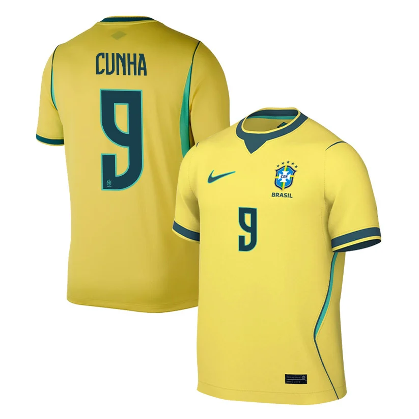 Cunha 9 Brazil 2026 Home 3D Unisex T-Shirt - Yellow Printed Fan Tee