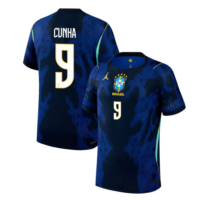 Cunha 9 Brazil 2026 Away 3D Unisex T-Shirt - Blue Printed Fan Tee