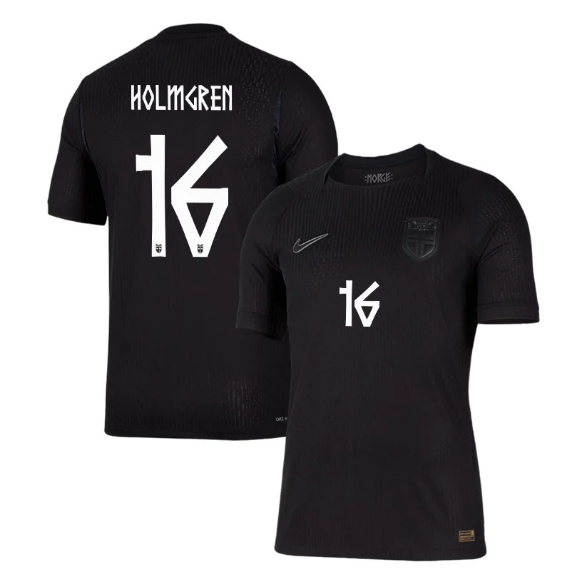 Norway National Team Soccer Jersey 2026 Away Black | Pedersen 16 - UniSoccer Store