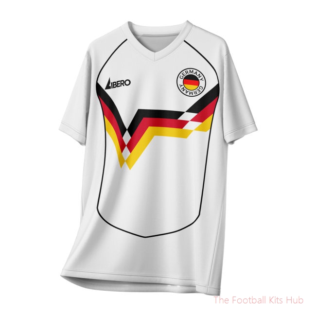 Germany 1990 Vintage Style Concept Shirt (Libero) Adult Short Sleeve-unisoccer store