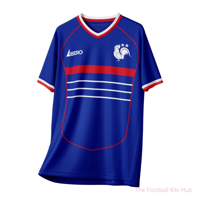 France 1998 Home Vintage Style Concept Shirt Adult Short Sleeve-unisoccer store