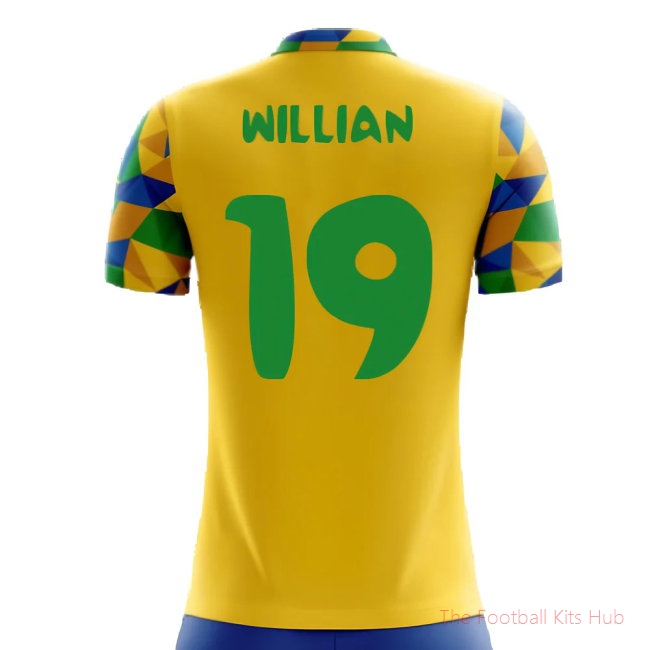 2025-2026 Brazil Home Concept Football Shirt (Willian 19) - Kids-unisoccer store