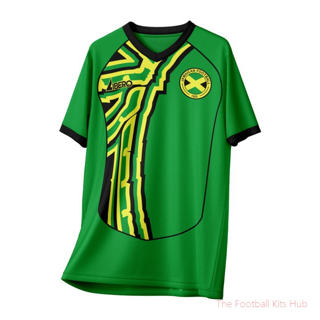 Jamaica 1998 Away Vintage Style Concept Shirt Adult Short Sleeve-unisoccer store