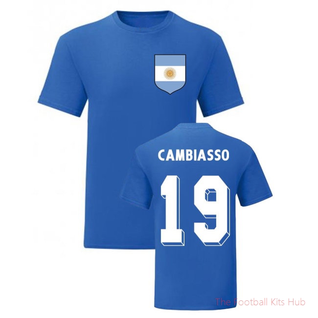 Esteban Cambiasso Argentina National Hero Tee (Blue)-unisoccer store