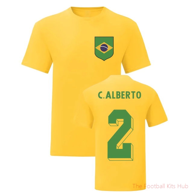 Carlos Alberto Brazil National Hero Tee\'s (Yellow)-unisoccer store