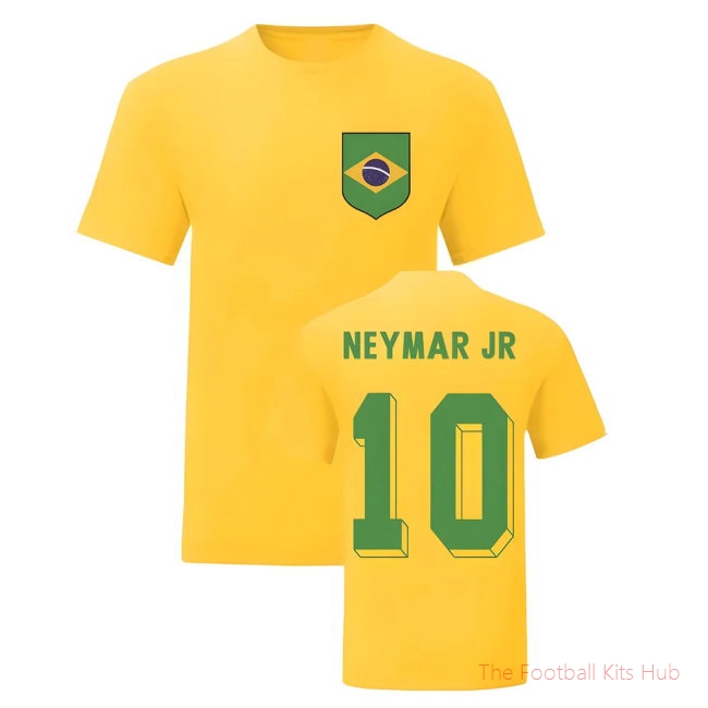 Neymar Jr Brazil National Hero Tee\'s (Yellow)-unisoccer store