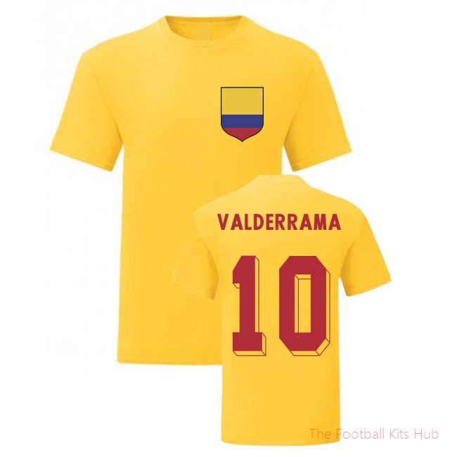 Carlos Valderrama Colombia National Hero Tee\'s (Yellow)-unisoccer store