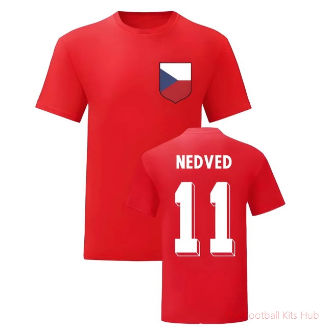 Pavel Nedved Czech Republic National Hero Tee\'s (Red)-unisoccer store