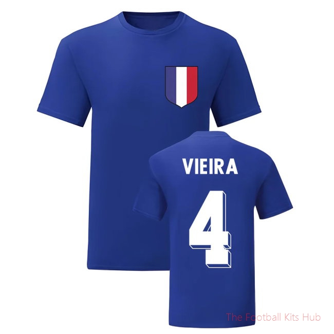 Patrick Vieira France National Hero Tee\'s (Blue)-unisoccer store