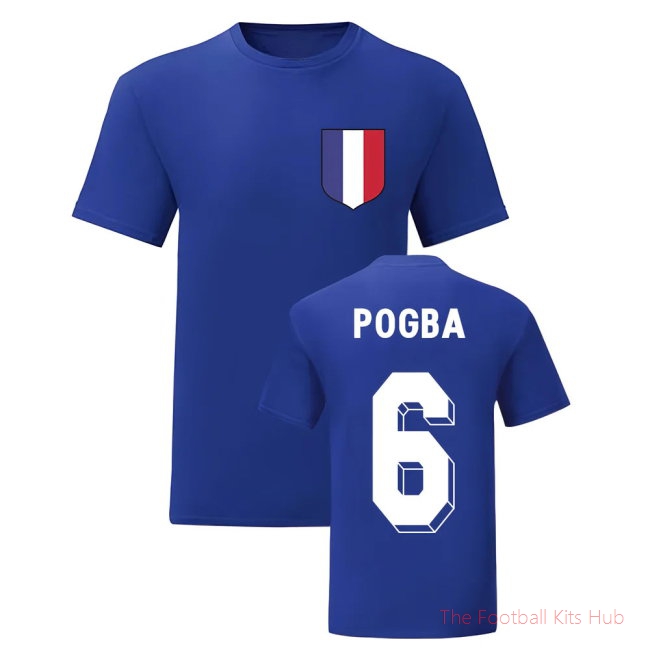 Paul Pogba France National Hero Tee\'s (Blue)-unisoccer store