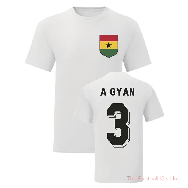 Asamoah Gyan Ghana National Hero Tee (White)-unisoccer store