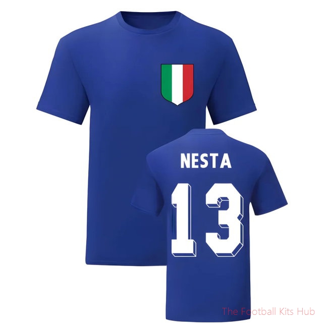 Alessandro Nesta Italy National Hero Tee\'s (Blue)-unisoccer store